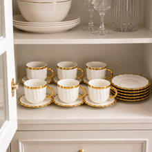 Luxury White Tea Cups with Gold Trim