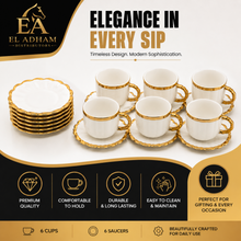Luxury White Tea Cups with Gold Trim
