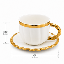 Luxury White Tea Cups with Gold Trim