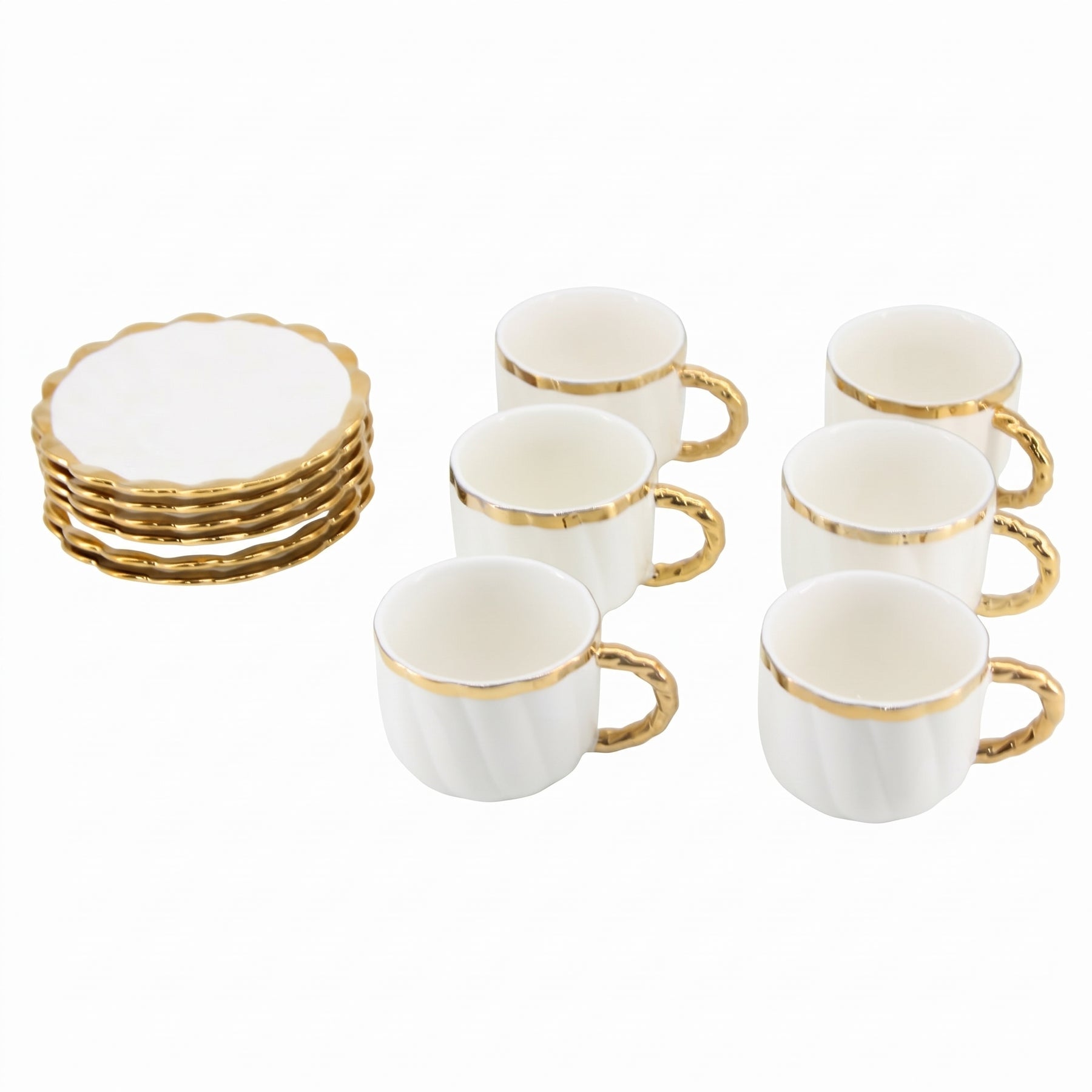 Luxury White Tea Cups with Gold Trim