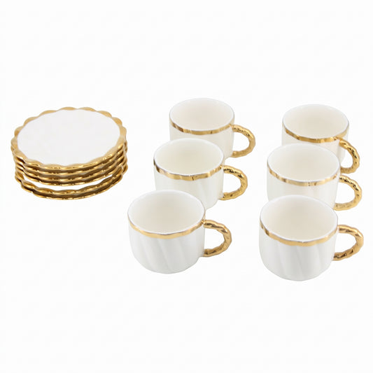 Luxury White Tea Cups with Gold Trim