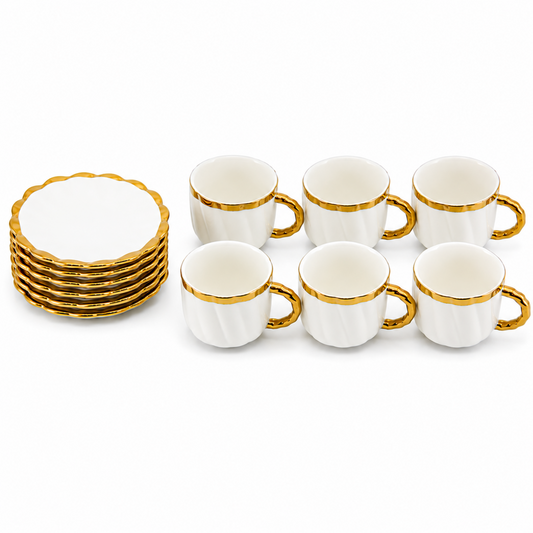 Luxury White Tea Cups with Gold Trim