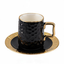 Designer Black Porcelain Cups with Matching Saucers