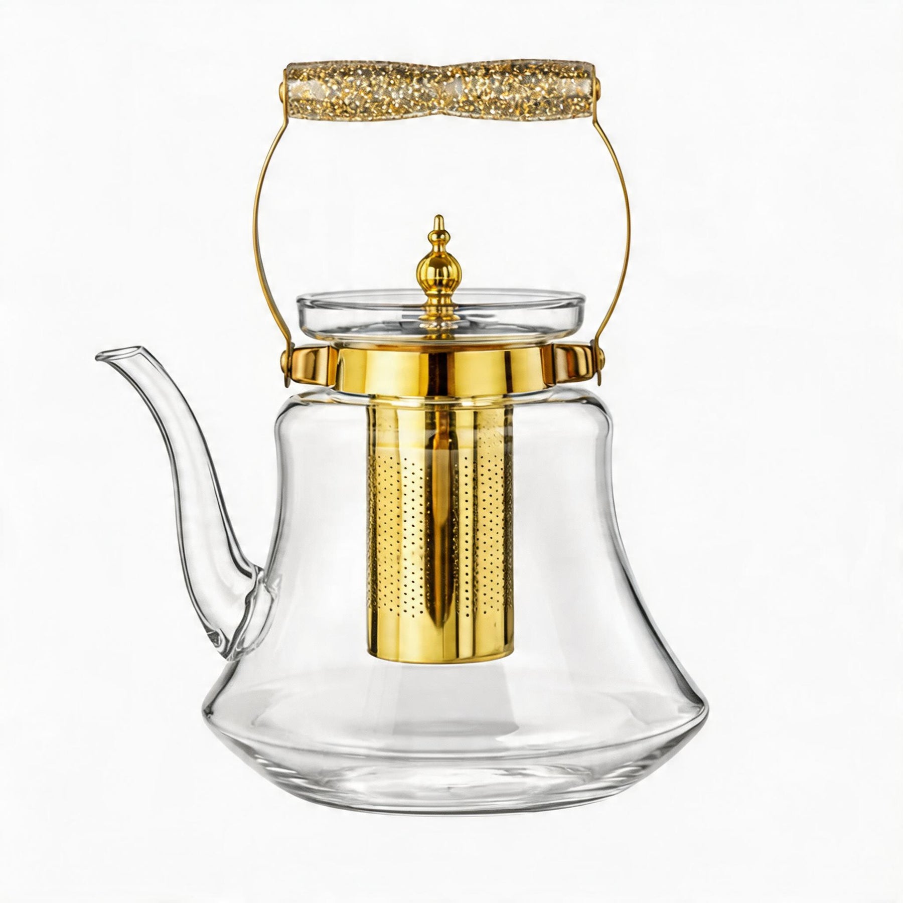 Heritage Handle Glass Coffee & Tea Pot with Premium Metal Strainer 1.4L