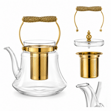 Heritage Handle Glass Coffee & Tea Pot with Premium Metal Strainer 1.4L