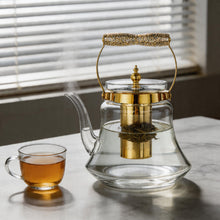 Heritage Handle Glass Coffee & Tea Pot with Premium Metal Strainer 1.4L