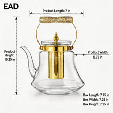 Heritage Handle Glass Coffee & Tea Pot with Premium Metal Strainer 1.4L