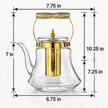 Heritage Handle Glass Coffee & Tea Pot with Premium Metal Strainer 1.4L