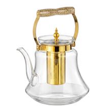 Heritage Handle Glass Coffee & Tea Pot with Premium Metal Strainer 1.6L
