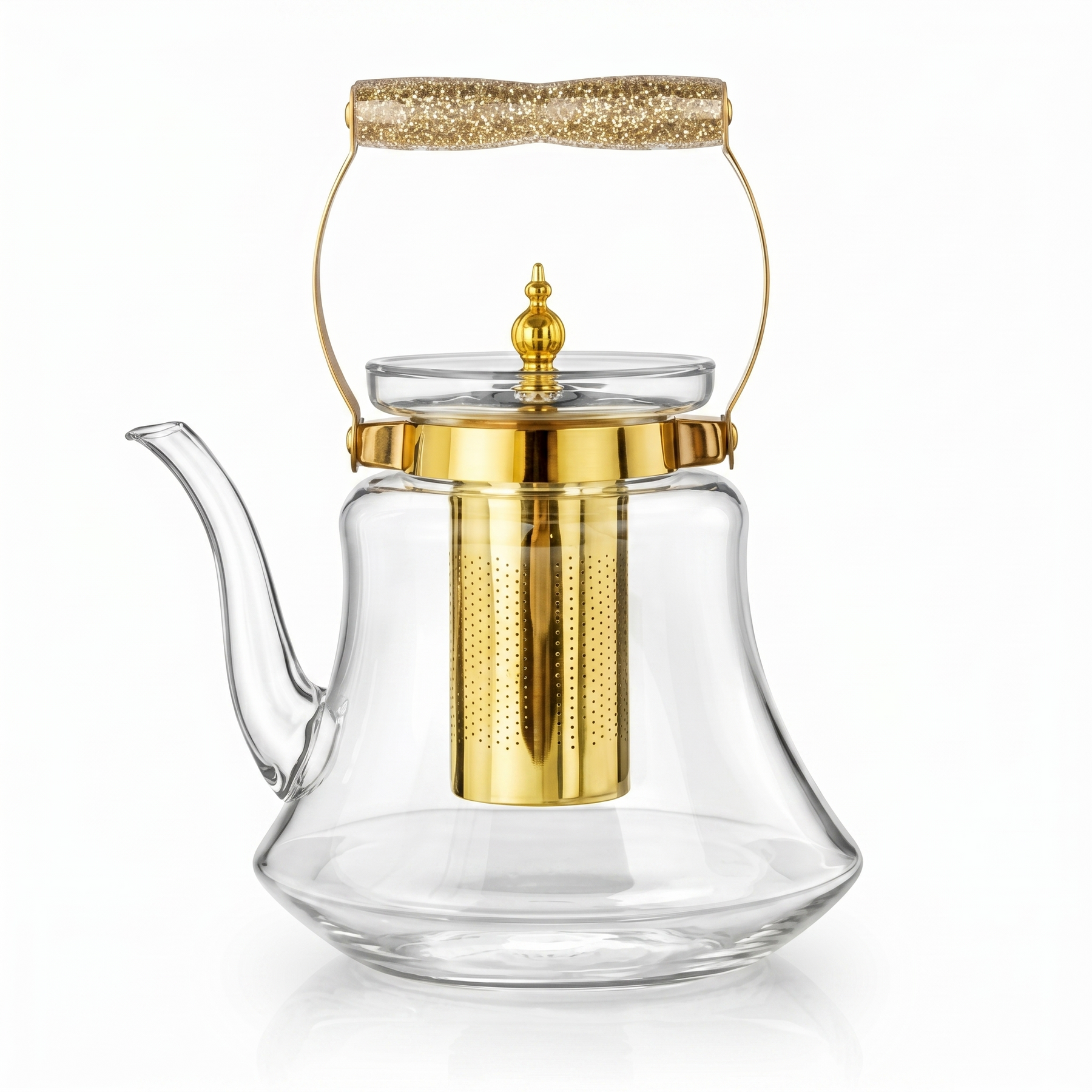 Heritage Handle Glass Coffee & Tea Pot with Premium Metal Strainer 1.6L