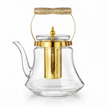 Heritage Handle Glass Coffee & Tea Pot with Premium Metal Strainer 1.6L