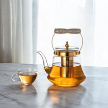 Heritage Handle Glass Coffee & Tea Pot with Premium Metal Strainer 1.8L
