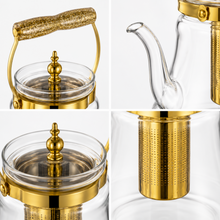 Heritage Handle Glass Coffee & Tea Pot with Premium Metal Strainer 1.8L