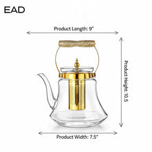 Heritage Handle Glass Coffee & Tea Pot with Premium Metal Strainer 1.8L