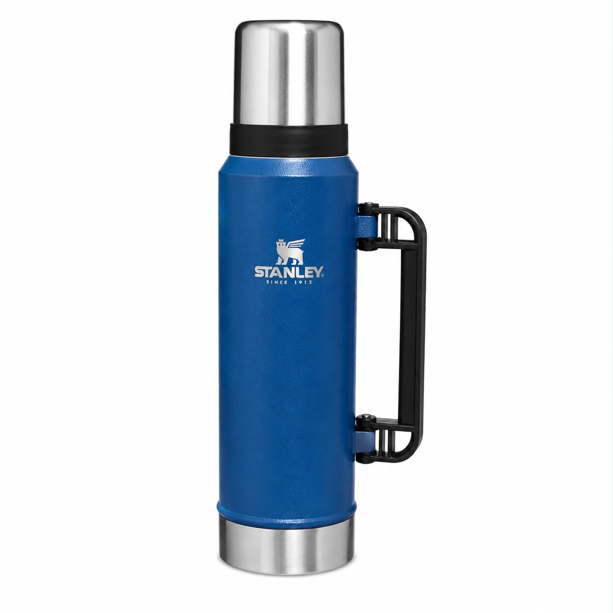 Stanley Classic Vacuum Insulated Flask And Travel Thermos  with Handle & Cup Lid – 1.4L (1400ML) – BLUE