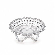 Clear Pedestal Serving Bowl with Bubble Design – Decorative Raised Fruit, Candy & Dessert Bowl, Medium