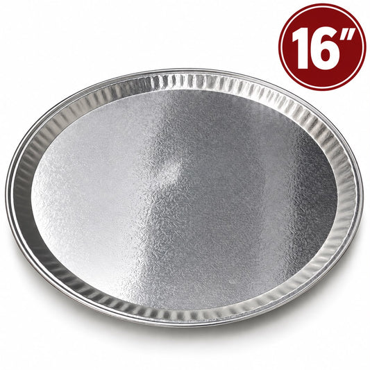 50-Pack 16-Inch Round Aluminum Serving Trays – Disposable Silver Party & Catering Platters