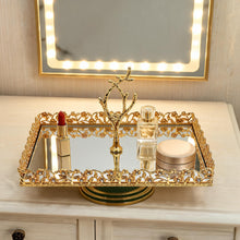 ZEYVE Luxury Gold Mirrored Serving Stand with Ornate Branch Handle