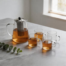 Modern Glass Tea Server Set with Cups