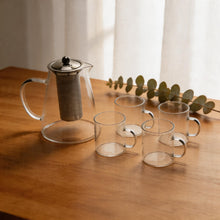 Modern Glass Tea Server Set with Cups
