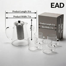 Modern Glass Tea Server Set with Cups