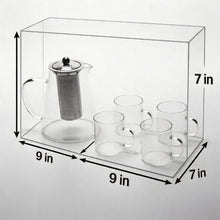 Modern Glass Tea Server Set with Cups