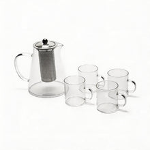 Modern Glass Tea Server Set with Cups