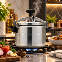 El Adham 5L Heavy Duty Aluminum Pressure Cooker with Locking Lid - Silver