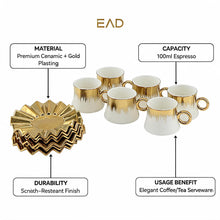 Modern Gold Drip Coffee Cup Set - 12 Piece