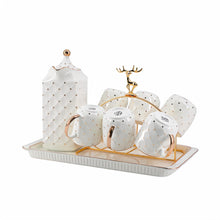 Modern White Polka Dot Coffee Cup & Pot Set
