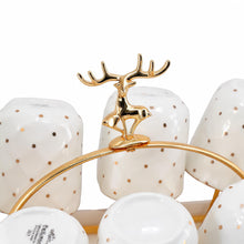 Modern White Polka Dot Coffee Cup & Pot Set