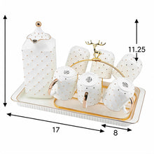 Modern White Polka Dot Coffee Cup & Pot Set