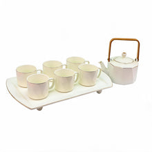 Luxury White & Gold Coffee Serving Set with Tray