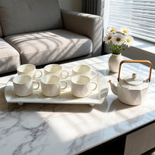Luxury White & Gold Coffee Serving Set with Tray