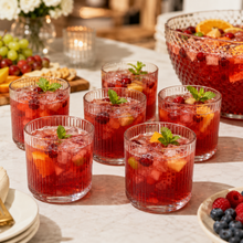 6-Piece Ribbed Glass Tumbler Set