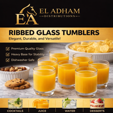 6-Piece Ribbed Glass Tumbler Set