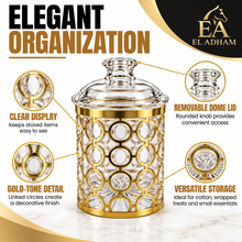 Clear Storage Canister with Gold-Tone Circular Frame & Decorative Dome Lid