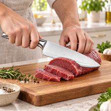 6-Inch Stainless Steel Chef’s Knife with Sculpted Metal Handle – All-Purpose Kitchen Cutting Knife