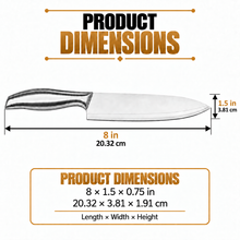 12-Piece Stainless Steel Chef’s Knife Set with Sculpted Metal Handles, Silver Finish