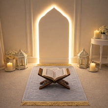 Ice Blue Premium Velvet Muslim Prayer Rug