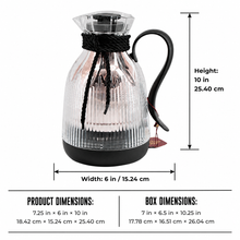 Insulated Vacuum Flask with Decorative  Black Rope Handle - Modern Serving Style 1.0L