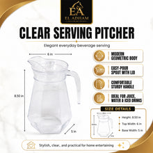 Clear Glass Beverage Pitcher with Lid