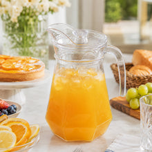 Clear Glass Beverage Pitcher with Lid