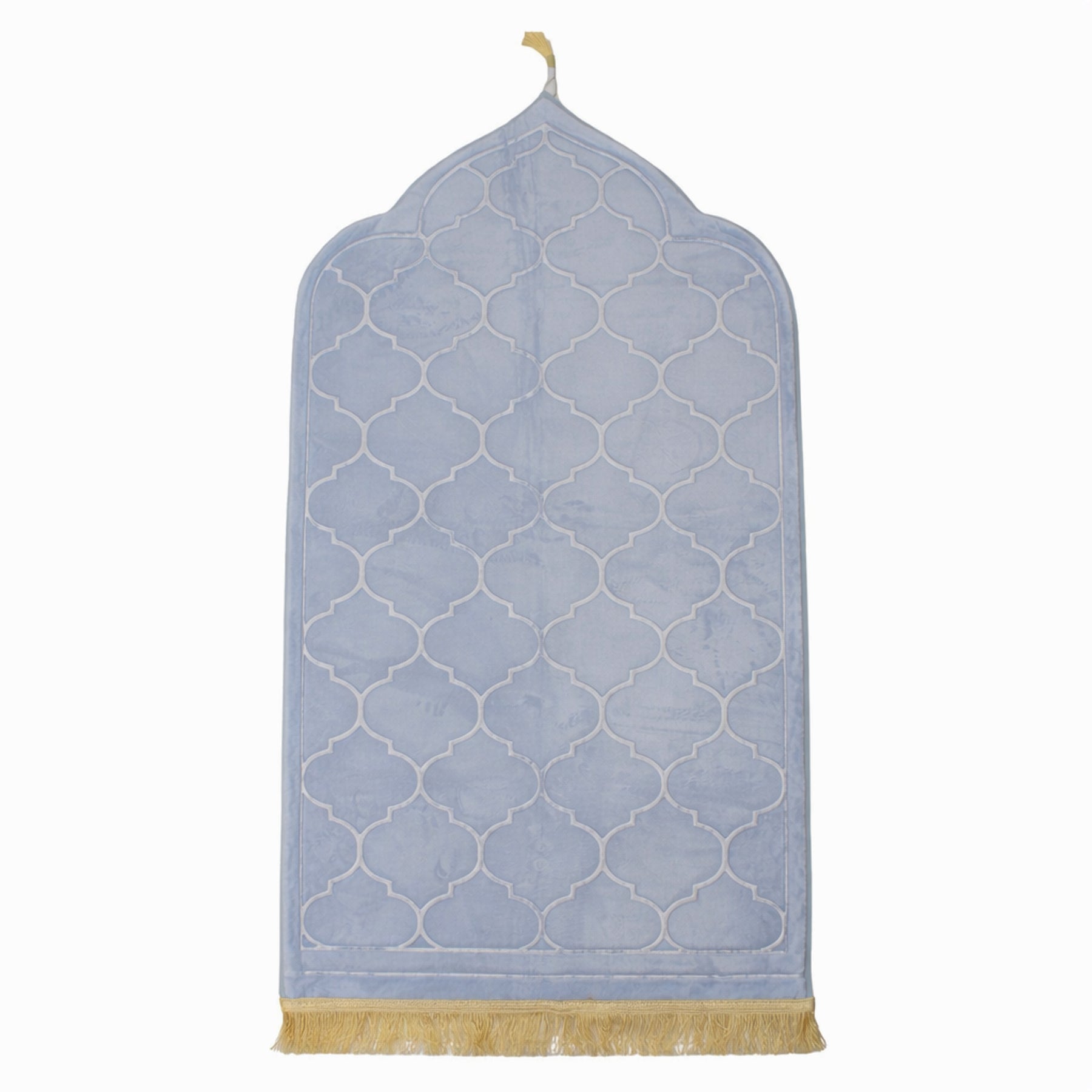 Ice Blue Premium Velvet Muslim Prayer Rug