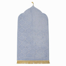 Ice Blue Premium Velvet Muslim Prayer Rug