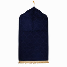 Navy Blue Premium Velvet Muslim Prayer Rug