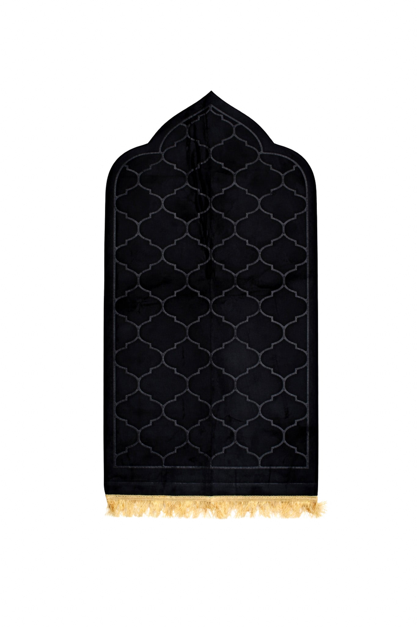 Black Premium Velvet Muslim Prayer Rug