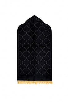Black Premium Velvet Muslim Prayer Rug
