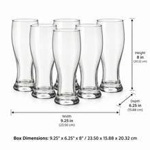 Clear Glass Tall Tumblers – 445mL Drinking Glasses, Set of 6
