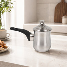 Stainless Steel Tea Pots with Lid and Black Plastic Handle 2 Piece Set 350ML